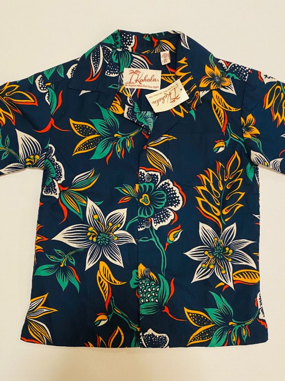 Kahala Sonic Bloom Boys Aloha Shirt XS 4-5 NWT Made Hawaii